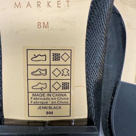 White House Black Market Flats Womens Size 8 Black Pointed Toe Jenn Faux Leather - Picture 5 of 7